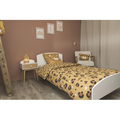 Couette imprimée + taie d'oreiller Réversible "Barbotine/California//Galaxie/Lola" pour lit 1 place l'Effet Papillon