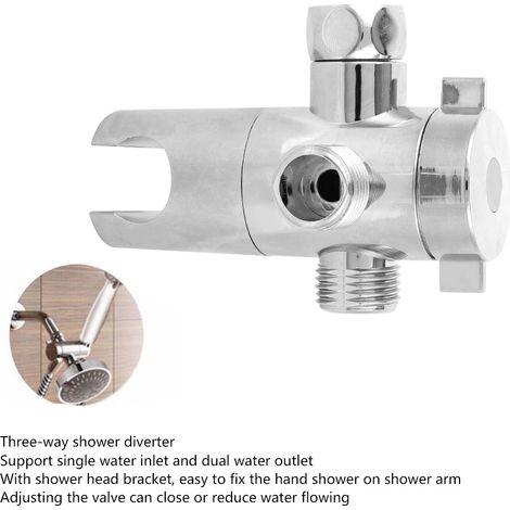 Robinet inverseur de douche multifonction G1/2 à 3 voies avec support de pommeau de douche - Accessoire de salle de bain (Type 1) (1/5)