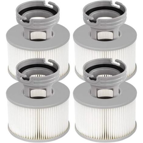 Lot de 4 filtres pour spa gonflable + adaptateur à visser inclus – Compatible avec tous les spas MSPA actuels, remplacement hautement efficace pour pompe à filtre (1/5)