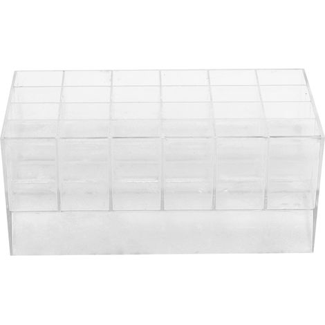 Étagère de Rangement Transparente 24 Cases pour Rouges à Lèvres et Vernis à Ongles (1/5)