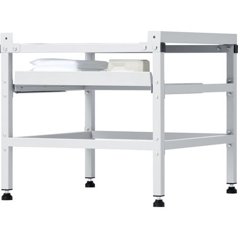 Socle pour lave-linge et sèche-linge en acier carbone, 64 x 63,5 cm, charge 590 lb, 2 plateaux, 4 pieds réglables (1/5)