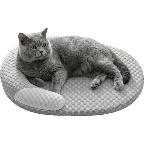 Cama refrescante para perros, tejido de enfriamiento instantáneo, soporte ergonómico, gris claro-b, L (1/2)