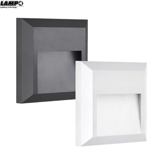 Segnapasso Led Superficie Quadrato Tricolor Asimmetrico 4W 230V