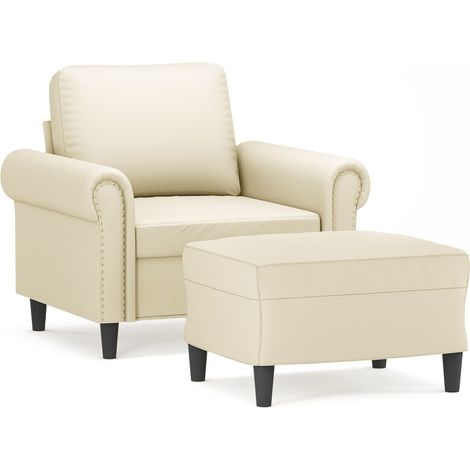 Maison Exclusive - Poltrona con Poggiapiedi Crema 60 cm in Similpelle
