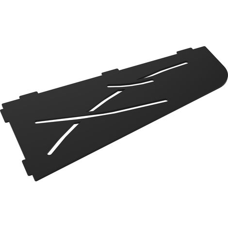 Tablette d'angle murale en inox 305 mm – Finition noir mat – Épaisseur 3 mm pour douche et cuisine – Installation flexible – MCM