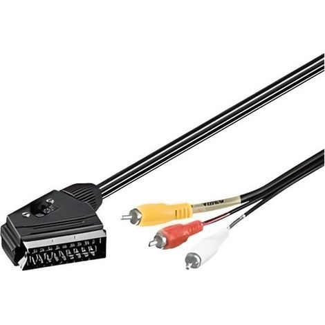Cavo adattatore audio/video da SCART a 3xRCA, 2 metri (1/2)