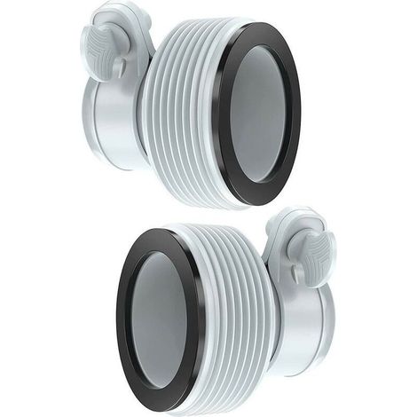 2 adaptateurs de filtre pour pompe de piscine, 32-38 mm, plastique, gris clair, pour piscines hors sol (1/5)