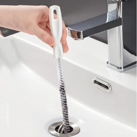 Brosse de débouchage, utilisée pour nettoyer les canalisations de salle de bain et d'évier, déboucheur de canalisations, outil de nettoyage des égouts. (1/5)