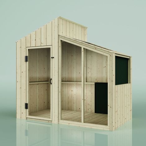 Maison de jeu pour enfant en bois non traité 185 x 102 cm – Espace de jeu créatif – Poids maximum 50 kg – Pour usage domestique (1/5)