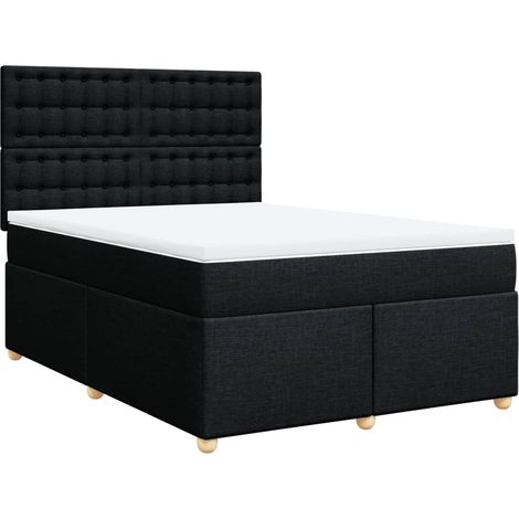 Maison Exclusive - Boxspringbett mit Matratze Schwarz 140x190 cm