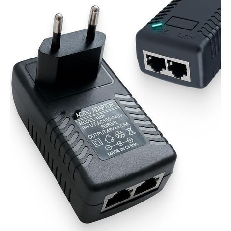 Adaptateur d'injecteur Gigabit PoE, Conforme IEEE 802.3af/at, PoE+ Standard 10/100/1000 Mbps, Alimentation à Distance Jusqu’à 100m, Plug and Play pour Caméra IP et Point d’Accès sans Fil (1/5)