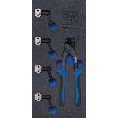 BGS Inserción carro taller 1/3: Juego doblatubos y abrazaderas línea de freno 4,75 + 6 mm - 9533