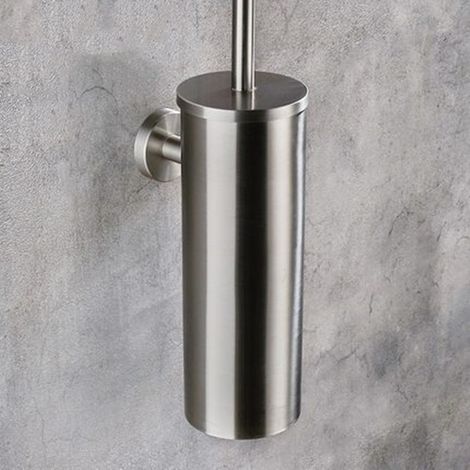 Porte-brosse WC inox mural, étanche et facile à nettoyer, sans perçage, idéal salle de bain, accessoire toilette résistant, fixation simple, design moderne. (1/3)