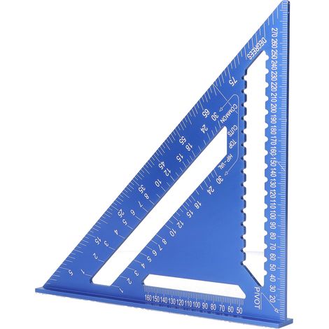 Équerre triangle aluminium 45° haute précision 30 cm, règle d'angle droit bois renforcée, outil multi-usages menuiserie (1/5)