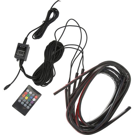 Bande lumineuse LED pour voiture 7 couleurs 6 modes clignotants 10V-15V 12W éclairage d'ambiance bas de calandre et bouclier (1/5)