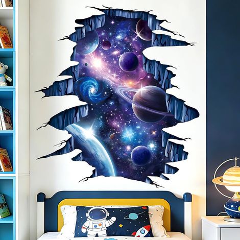 Stickers Muraux Espace Enfant 3D Autocollants Muraux Planète (1/5)