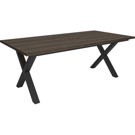 Skraut Home - Tavolo da Pranzo, Cucina, Sala da pranzo, 194x90x74 cm, Per 10 persone, Tavolo Cucina, Stile industriale, Rovere scuro (1/5)