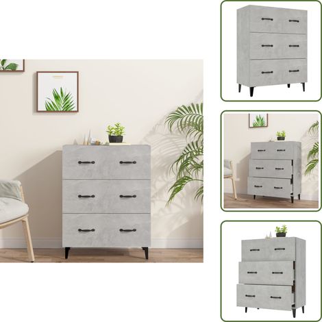 Credenza per casa - vidaXL Credenza Grigio Cemento 69,5x34x90 cm in Legno Multistrato - Credenza decorativa