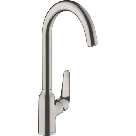 mitigeur de cuisine 220, 1 jet aspect acier inox