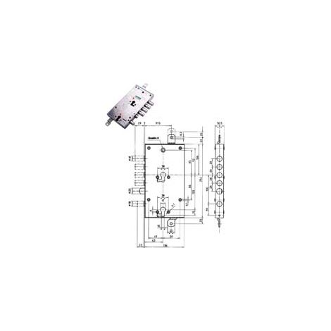 SERRATURA TRIPLICE APPLICARE MULTIF. SCROCCO CIL. EUR. BLINDATE 85595  mm.63 SX (85595S)    MOTTURA