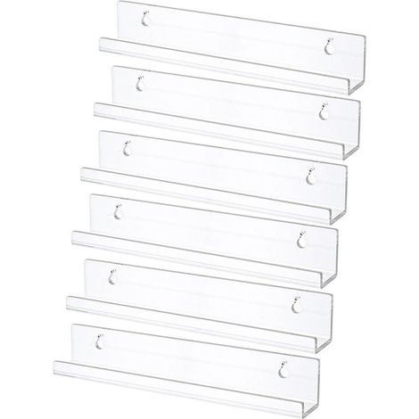 Support mural flottant pour disques vinyles, lot de 6 supports muraux en acrylique transparent de 30 cm pour photos et rangement