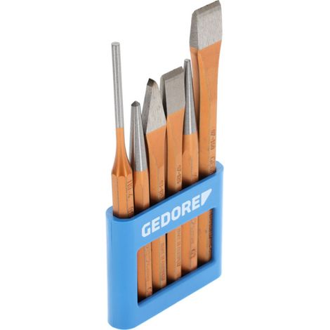 Gedore Werkzeugsatz, Set 6-teilig, gefüllt, im PVC-Halter, Meißel, Körner, Treiber, Werkzeug, 106 (1/5)