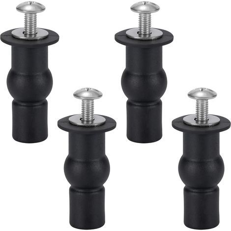 Fixation de Siège de Toilette Charnière de Siège de Toilette Fixation Abattant WC Vis Pour Les Sièges de Toilette Généraux 4 Pièces Noir (1/5)