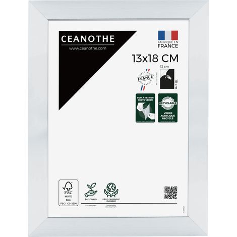 Cadre Photo Acier 13x18 cm et 18x13 cm - Convient au A6 et Carte Postale – Fabriqué en France - Cadre Precious Acier 13x18 cm - Cadre photo en Résine recyclée - Verre acrylique Incassable (1/5)
