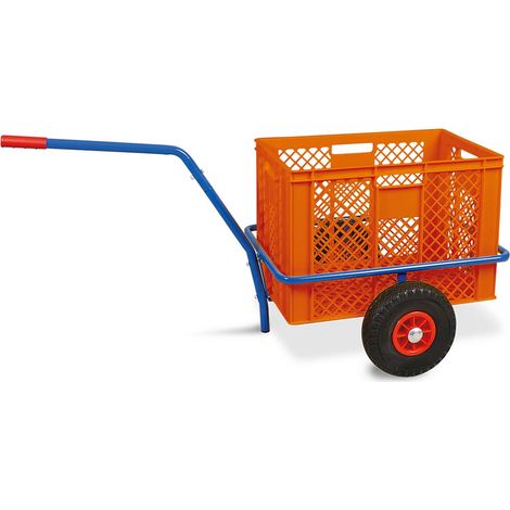 BRB Handwagen mit Kunststoffkorb, H 410 mm, orange, LxBxH 1250x640x660 mm, Tragkraft 200 kg (1/2)