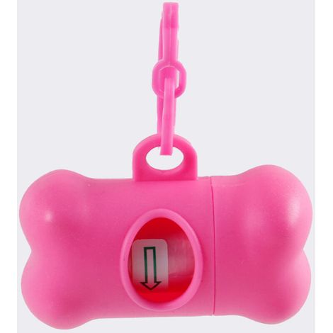 Distributeur de sacs à caca, 1 rouleau de sacs à caca(rose) (1/4)