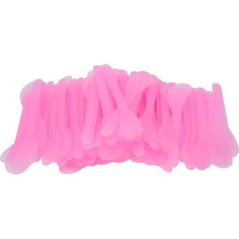 Lot 100 spatules masque visage rose, tige applicatrice DIY cosmétique, cuillère plastique masque facial. (1/5)