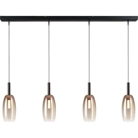 Lampe pendante 4L Ø11,5cm Lido Olive avec du verre doré qui s’estompe. - 2861-05-02-130-4-4 (1/2)