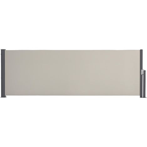 Store latéral brise-vue paravent rétractable 3 x 1 m alu. polyester anti-UV haute densité 180 g/m² gris