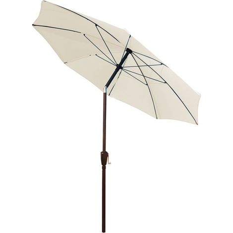 Parasol Ø 220 cm Aluminium/Polyester Beige (1/4)