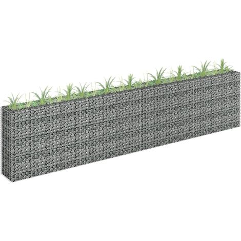 Jardinière Bac A Fleur Lit surélevé à gabion Acier galvanisé 360x30x90 cm 62736 (1/4)