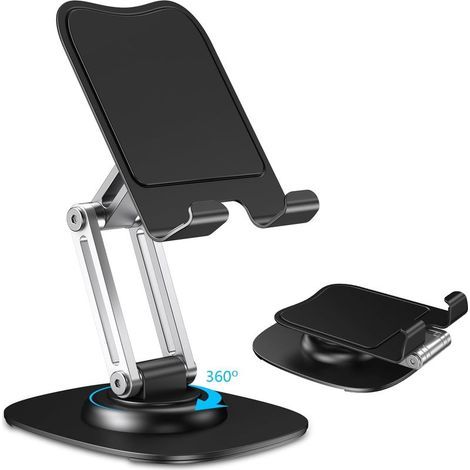 Support de téléphone portable pour bureau. support de téléphone réglable avec base rotative à 360°. pliable et portable (1/4)