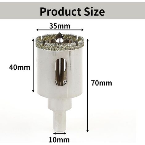 35-mm-Diamantkernbohrer für Fliesen, Glas, Keramik, mikrokristallinen Stein und Granit (1/5)
