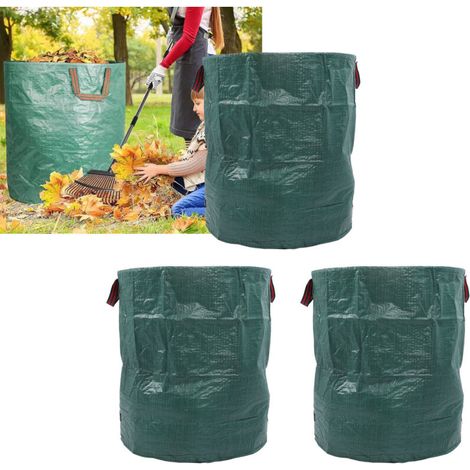 Set mit 3 professionellen 270-Liter-Gartensäcken (71 Gallonen) inklusive Gartenhandschuhen, freistehenden Laubsäcken, Gartenabfallsäcken, Säcken für Gartenabfälle und Grasschnittsäcken (1/5)