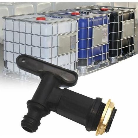1000-Liter-Tankhahn, Kunststoff-Wassertankhahn für Regenwassernutzungsanlagen, 3/4"-Hahnadapter für IBC-Tanks (1 Stück) Fonepro (1/5)