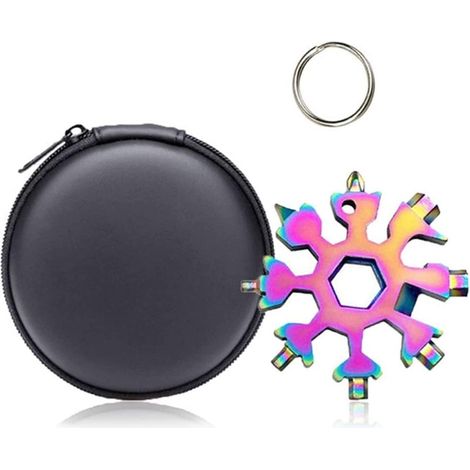 Clé multifonction flocon 18-en-1 inox multicolore tournevis (1/5)
