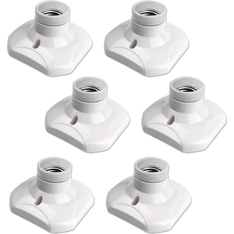 Set of 6 E27 Screw-in Ceiling Light Sockets AC 220-240V, Socket Holder for LED Bulbs, E27 Ceiling Light Base