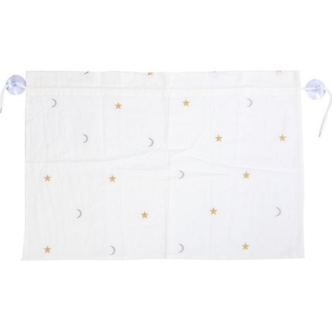 Store-fenêtre intérieur coton brodé étoile lune pour voiture pare-soleil latéral bébé sommeil (1/5)