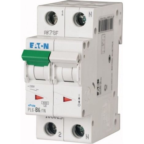 Interruttore automatico 1P+NB 6A 6kA AC PL6-B6/1N 106025