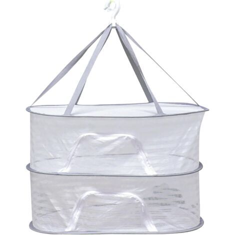 Two-layer hanging drying net with zippers, hanging herb dryer, plant drying net, herb drying net, herb dryer for fish, flowers, storage