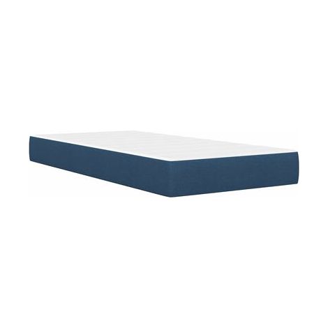 Cadre de lit avec matelas, bleu, 80 × 200 cm, polyester, pour chambre, confort quotidien, assemblage rapide (1/5)