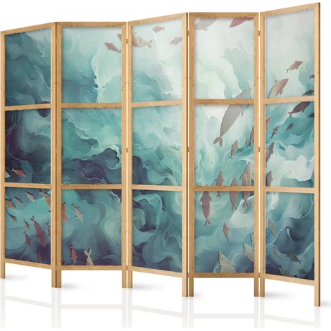 Japanischer paravent artgeist stoff flizelin holz 225x172 cm