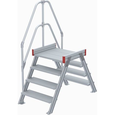 Euroline 512 Überstieg 60° 600mm Stufenbreite 2x4 Stufen Alu gerieft