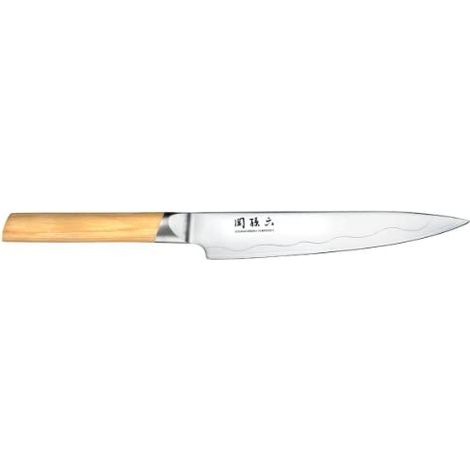 Kai MGC-0401 Seki Magoroku Composite Coltello universale 15 cm in acciaio composito VG-10 con manico in legno pakka colore Marrone (1/4)
