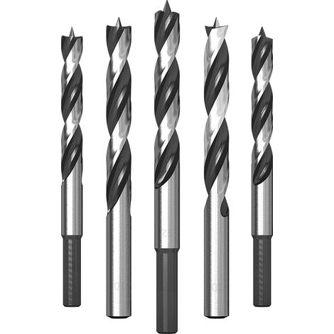 Jeu de forets hélicoïdaux à queue droite pour le travail du bois — Pour bois dur, planches et perceuses à colonne/perceuses manuelles (3 mm–10 mm, jeu de 8 pièces) (1/4)