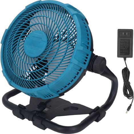 Ventilateur de chantier 12 pouces, vitesse réglable, angle orientable, silencieux, portable, sans fil, alimenté par batterie, prise US 100-240V (1/5)